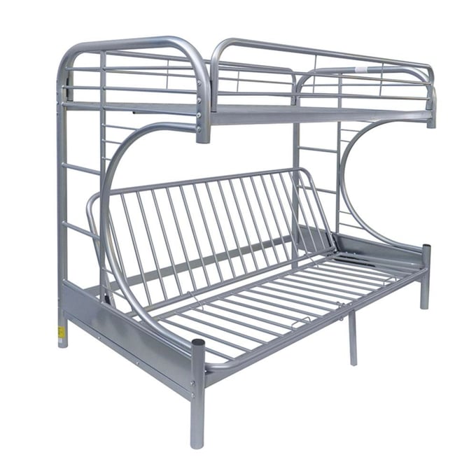 Acme Furniture Eclipse Silver Twin Over Full Futon Bunk Bed ACM-02091W-SI