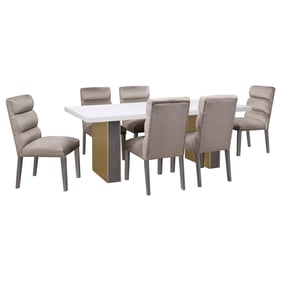 Coaster Furniture Carla White Grey 7pc Dining Room Set