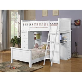 Acme Furniture Willoughby White Loft Bed With Twin Bed