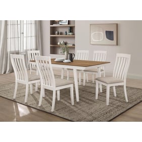 Coaster Furniture Anwar Natural Acacia White 7pc Dining Room Set