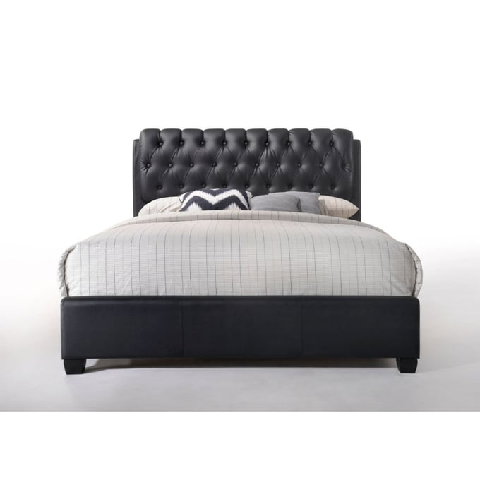 Acme Furniture Ireland II Black Tufted 4pc Bedroom Set With Queen Bed ACM-14350Q-BR-S1