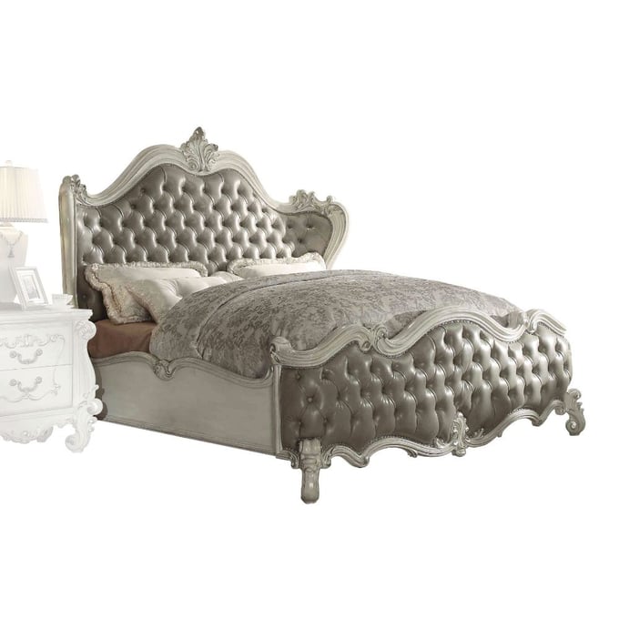 Acme Furniture Versailles Vintage Gray Bone White King Bed ACM-21147EK