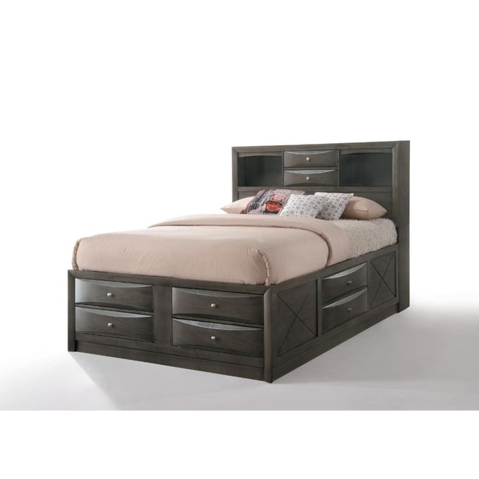 Acme Furniture Ireland Gray Oak King Storage Bed ACM-22696EK