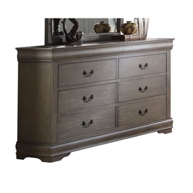 Acme Furniture Louis Philippe Antique Gray Dresser and Mirror