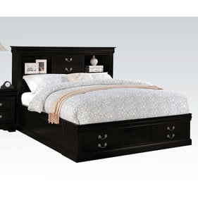 Acme Furniture Louis Philippe III Black Queen Storage Bed