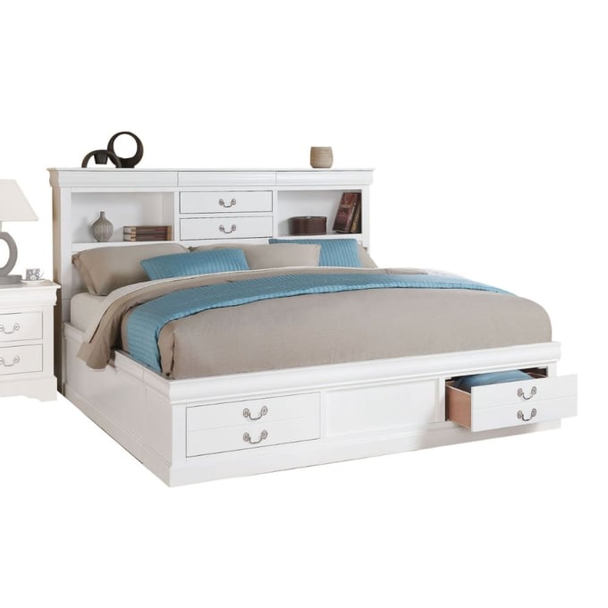 Acme Furniture Louis Philippe Platinum 2pc Bedroom Set with Queen Bed