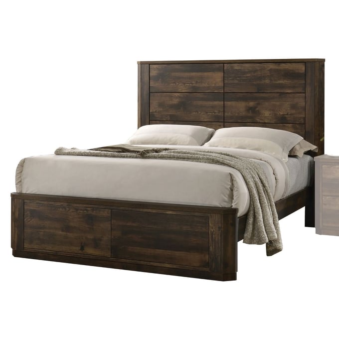 Acme Furniture Elettra Rustic Walnut Queen Bed ACM-24850Q