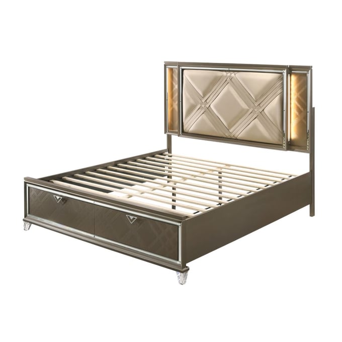 Acme Furniture Skylar Dark Champagne Queen Storage Bed ACM-25320Q