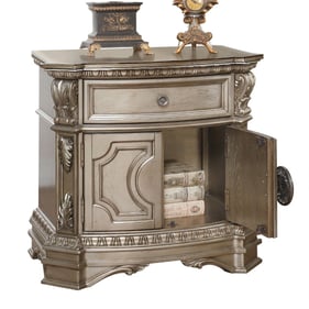 Acme Furniture Northville Antique Silver Nightstand with Wooden Top