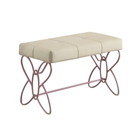 Acme Furniture Priya II White And Light Purple Bench