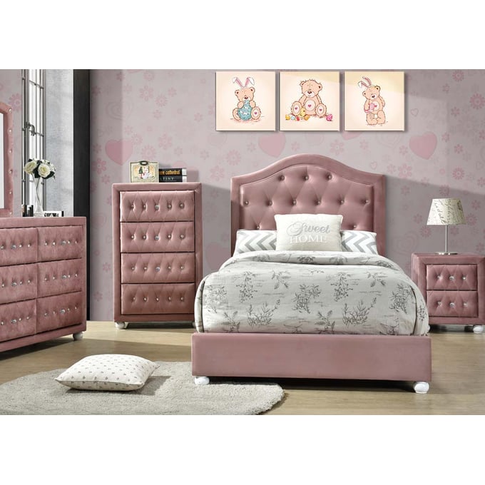 Acme Furniture Reggie Pink Twin Bed | The Classy Home