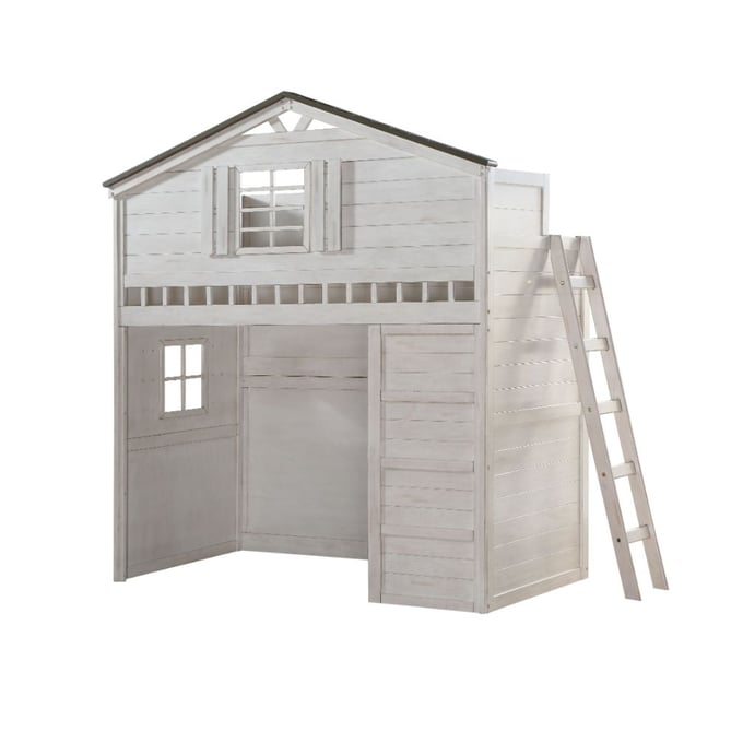 Acme Furniture Tree House Weathered White Gray Loft Bed ACM-37165