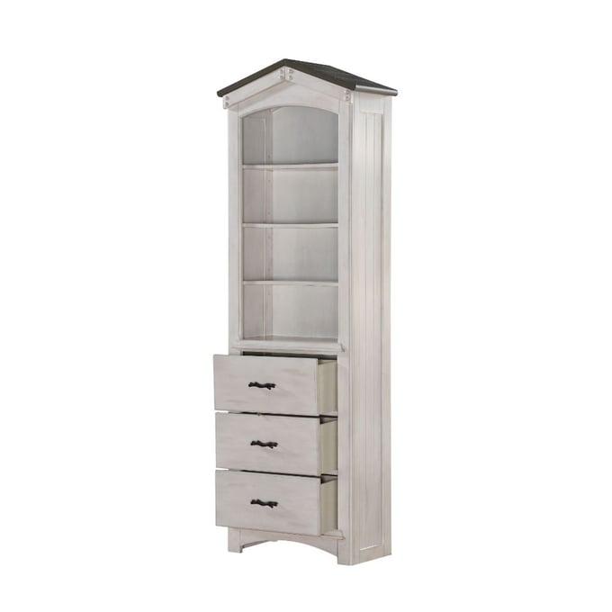 Acme Furniture Tree House Weathered White Gray Bookcase Cabinet ACM-37168