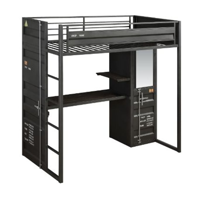 Acme Furniture Cargo Gunmetal Storage Twin Loft Bed ACM-37965