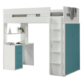 Acme Furniture Nerice White Teal Loft Bed