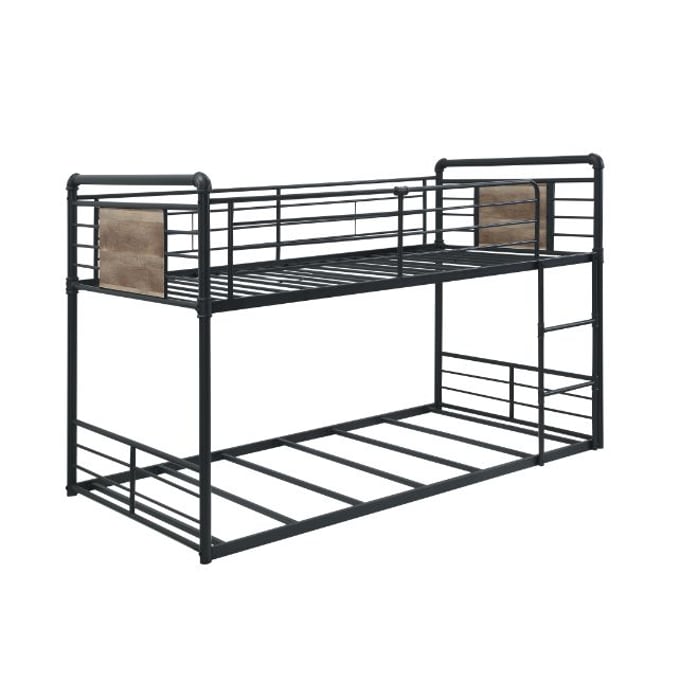 Acme Furniture Cordelia Antique Oak Sandy Black Dark Bronze Twin Over Twin Bunk Bed ACM-38285