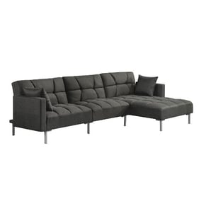 Acme Furniture Duzzy Dark Gray Reversible Adjustable Sectional Sofa with 2 ...