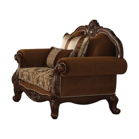 Acme Furniture Jardena Cherry Oak Chair with 2 Pillows