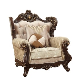 Acme Furniture Shalisa Walnut Wood Chair With 2 Pillows