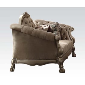 Acme Furniture Dresden Bone Gold Patina Five Pillows Loveseat