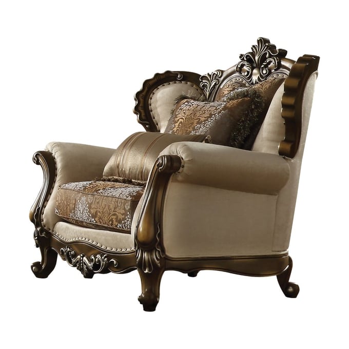 Acme Furniture Latisha Tan Antique Oak Chair With 2 Pillow ACM-52117