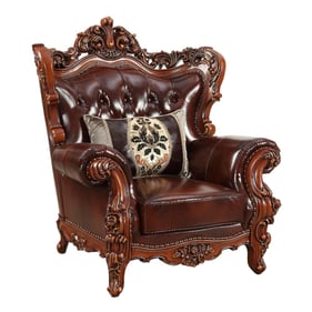 Acme Furniture Eustoma Cherry Walnut One Pillow Chair