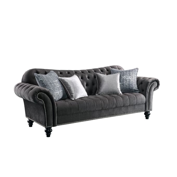 Acme Furniture Gaura Dark Gray Four Pillows Sofa ACM-53090