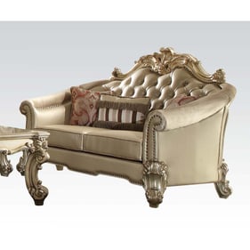 Acme Furniture Vendome II Bone Gold Patina Loveseat with Three Pillows