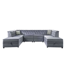 Acme Furniture Bois II Gray 8pc Sectional with Ottoman