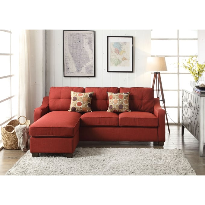 Acme Furniture Cleavon II Red Reversible Sectional ACM-53740