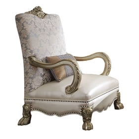 Acme Furniture Dresden II Pearl Gold Patina One Pillow Accent Chair