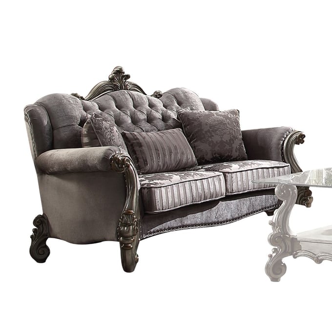 Acme Furniture Versailles Antique Platinum Loveseat With Three Pillows ACM-56841