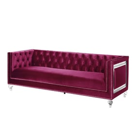 Acme Furniture Heibero Burgundy Sofa With 2 Pillows