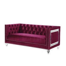 Acme Furniture Heibero Burgundy Loveseat With 2 Pillows