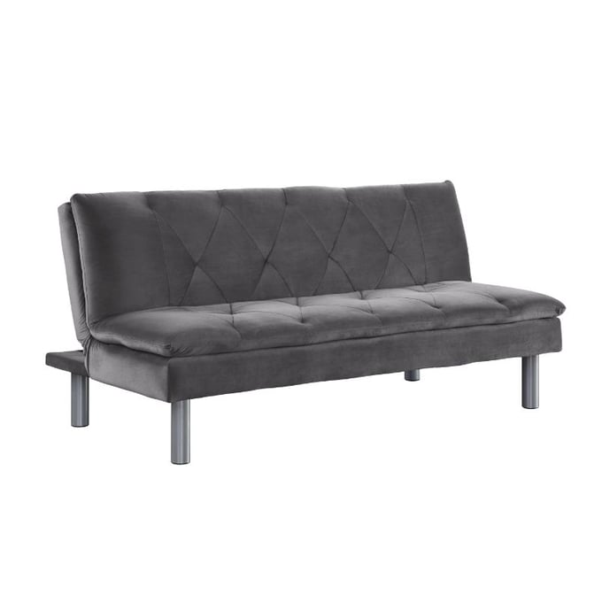 Acme Furniture Cilliers Gray Chrome Adjustable Sofa ACM-57195