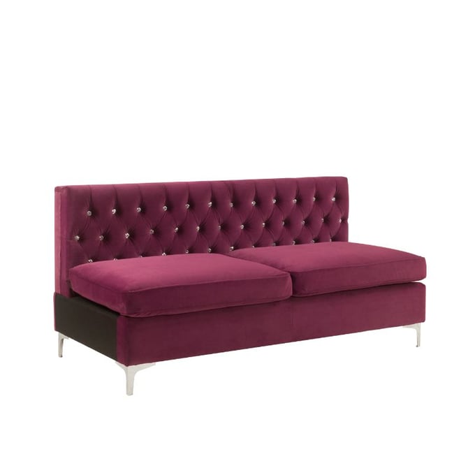 Acme Furniture Jaszira Burgundy Armless Sofa ACM-57332