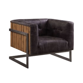 Acme Furniture Sagat Antique Ebony Rustic Oak Accent Chair