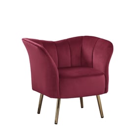 Acme Furniture Reese Burgundy Gold Accent Chair