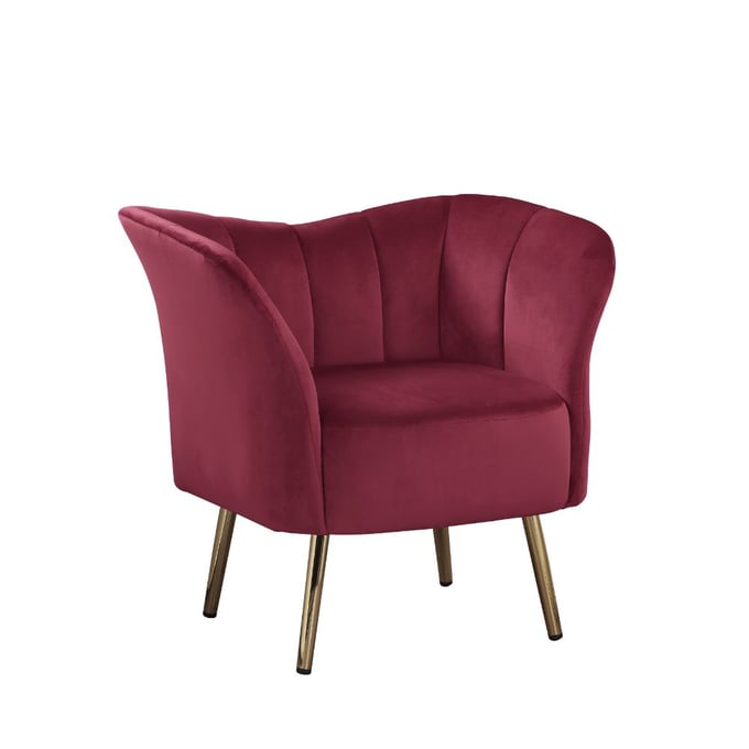 Acme Furniture Reese Burgundy Gold Accent Chair ACM-59795