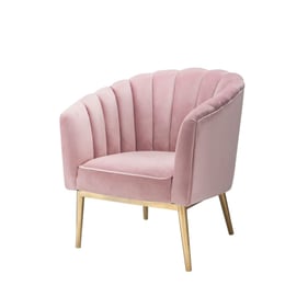 Acme Furniture Colla Blush Pink Gold Accent Chair