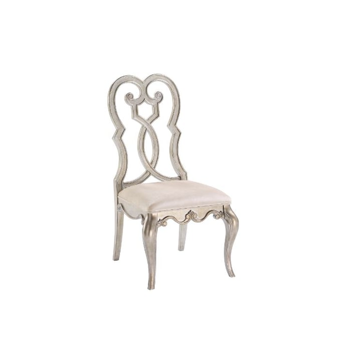 2 Acme Furniture Esteban Ivory Antique Champagne Side Chairs ACM-62202