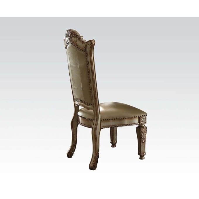 2 Acme Furniture Vendome Bone Gold Patina Side Chairs ACM-63003