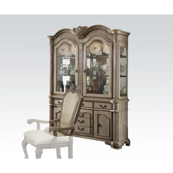 Acme Furniture Chateau De Ville Antique White Hutch and Buffet ACM-64069