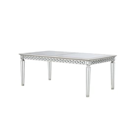 Acme Furniture Varian Mirrored Antique Platinum 78 Inch Dining Table