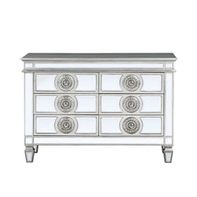 Acme Furniture Varian Mirrored Antique Platinum 6 Drawers Server