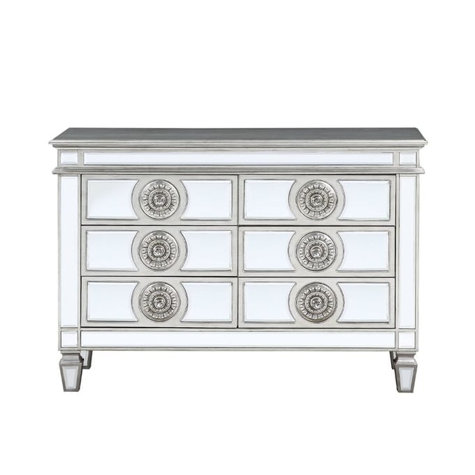 Acme Furniture Varian Mirrored Antique Platinum 6 Drawers Server ACM-66159