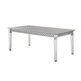 Acme Furniture Varian Mirrored Antique Platinum 90 Inch Dining Table