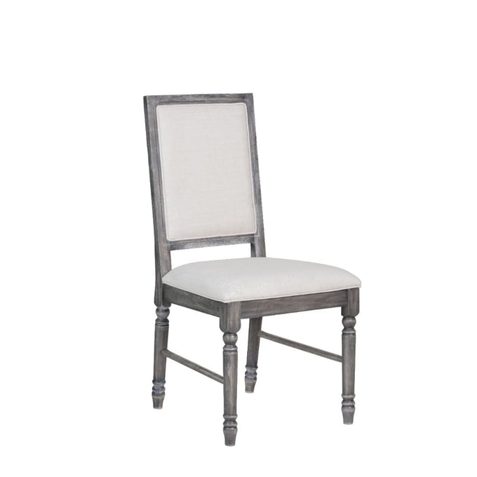 2 Acme Furniture Leventis Cream Weathered Gray Side Chairs ACM-66182