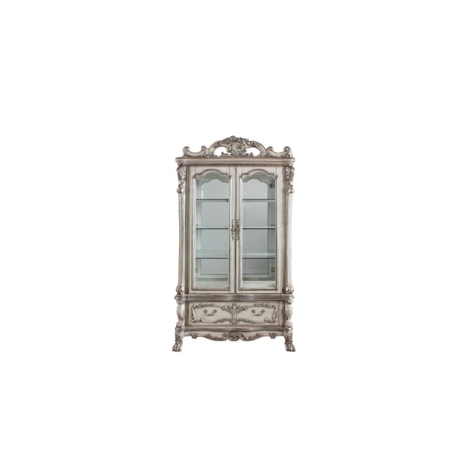 Acme Furniture Dresden Vintage Bone White Curio Cabinet ACM-68182