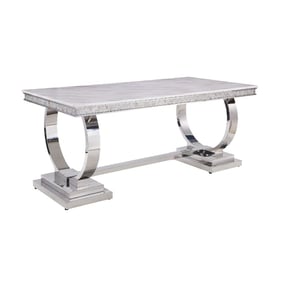 Acme Furniture Zander White Mirrored Dining Table